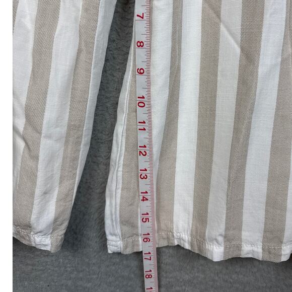 Allie Rose Rayon Pants Set Crop Top Loose Flowy Fit Tan White Stripe Size S - Picture 6 of 11
